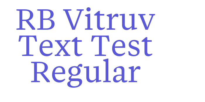 RB Vitruv Text Test Regular Font