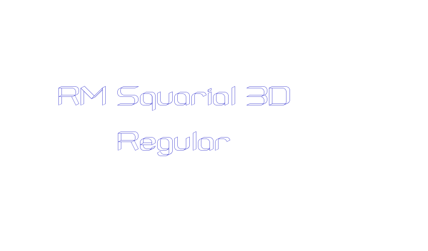 RM Squarial 3D Regular Font Download