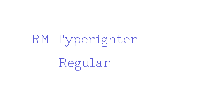 RM Typerighter Regular Font Download