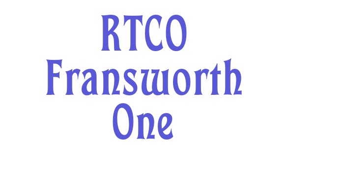 RTCO Fransworth One Font