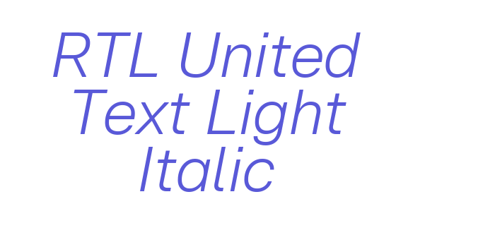 RTL United Text Light Italic Font Download