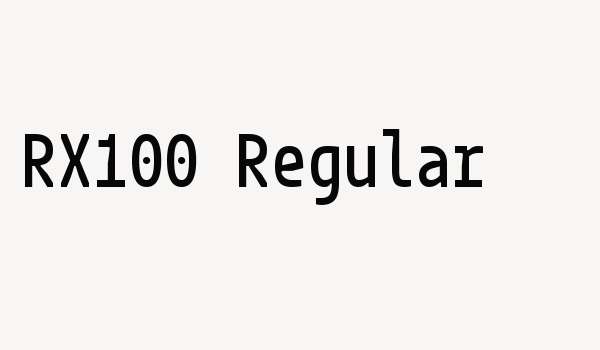 RX100 Regular Font