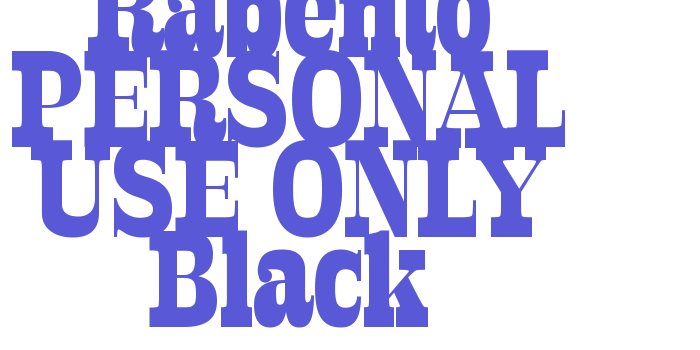 Rabento PERSONAL USE ONLY Black Font