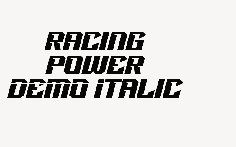 Racing Power DEMO Italic Font