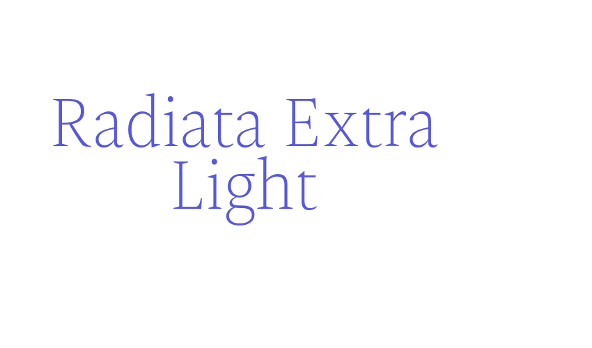 Radiata Extra Light Font