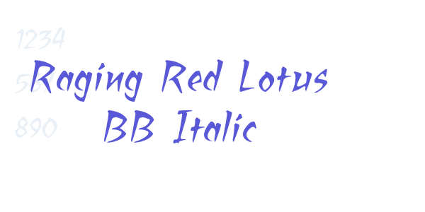 Raging Red Lotus BB Italic font free