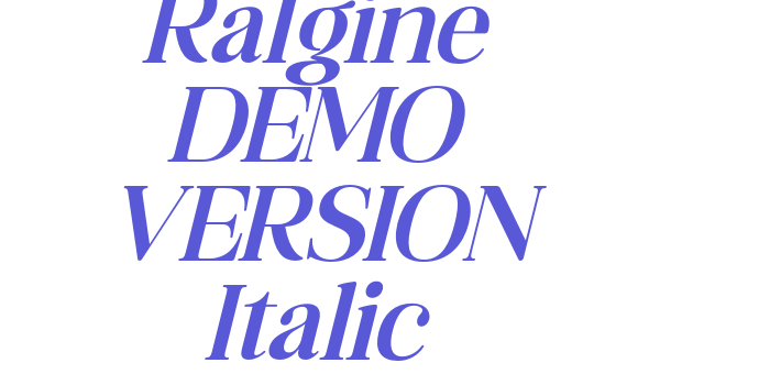 Ralgine DEMO VERSION Italic Font