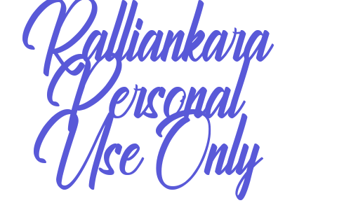 Ralliankara Personal Use Only Font