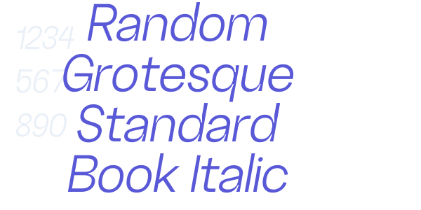 Random Grotesque Standard Book Italic font free