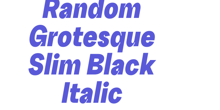 Random Grotesque Slim Black Italic Font