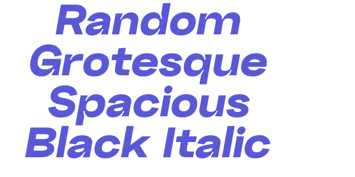 Random Grotesque Spacious Black Italic Font Download