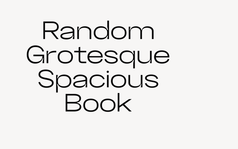 Random Grotesque Spacious Book Font