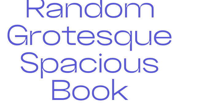 Random Grotesque Spacious Book Font