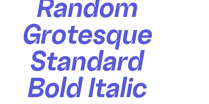 Random Grotesque Standard Bold Italic Font