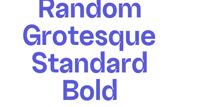 Random Grotesque Standard Bold Font