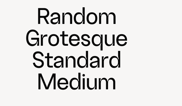 Random Grotesque Standard Medium Font