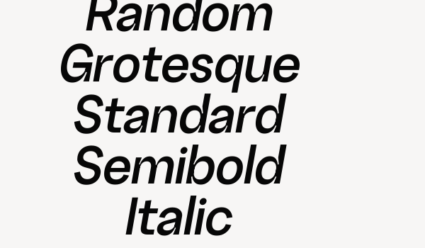 Random Grotesque Standard Semibold Italic Font