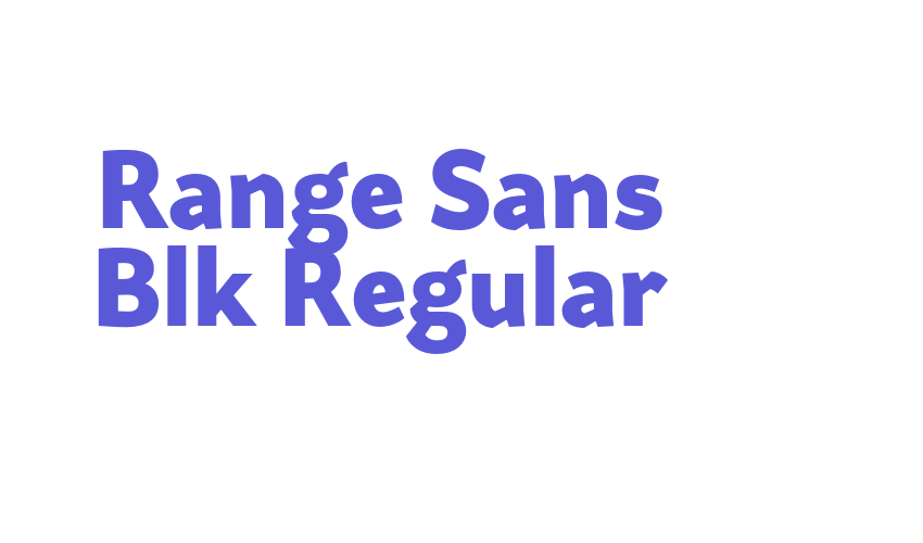 Range Sans Blk Regular Font Download