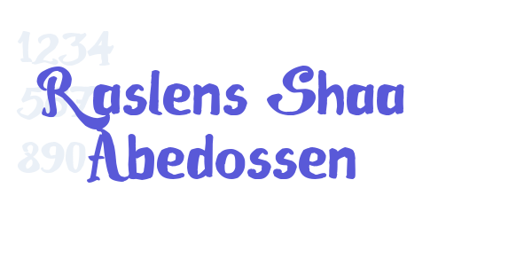 Raslens Shaa Abedossen font free