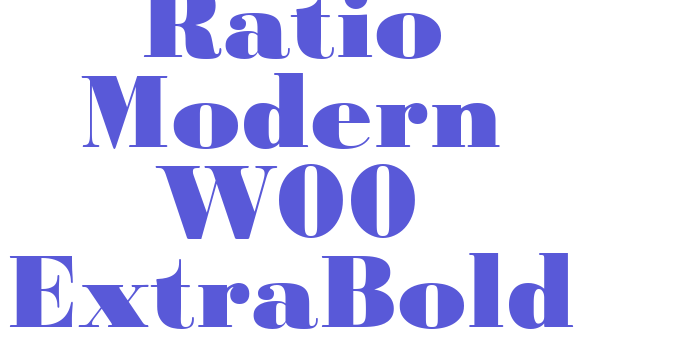 Ratio Modern W00 ExtraBold Font