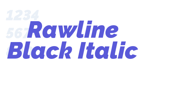 Rawline Black Italic font free