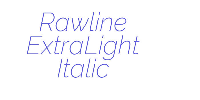 Rawline ExtraLight Italic Font Download