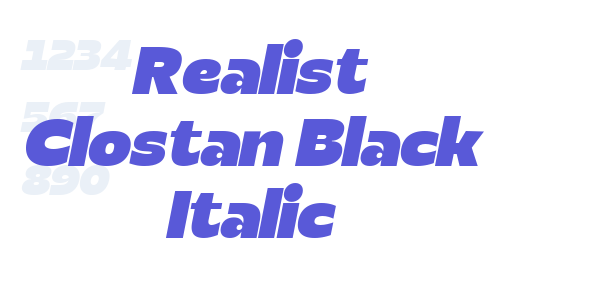 Realist Clostan Black Italic font free