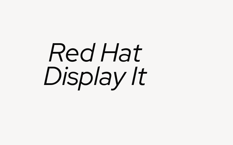 Red Hat Display It Font