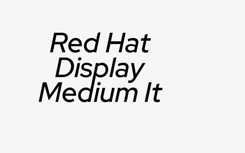 Red Hat Display Medium It Font