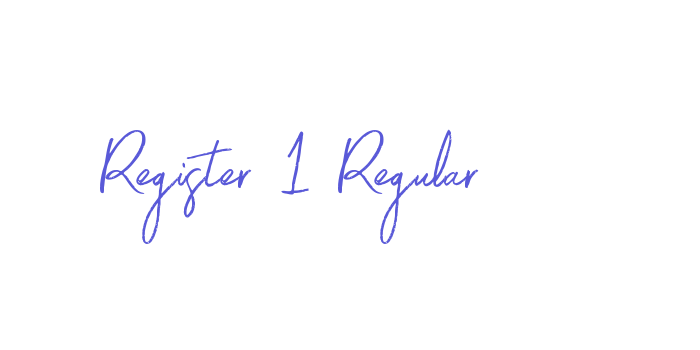 Register 1 Regular Font Download