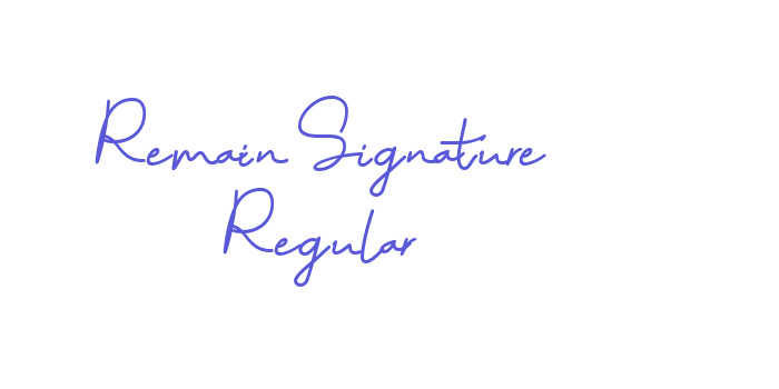 Remain Signature Regular Font Download