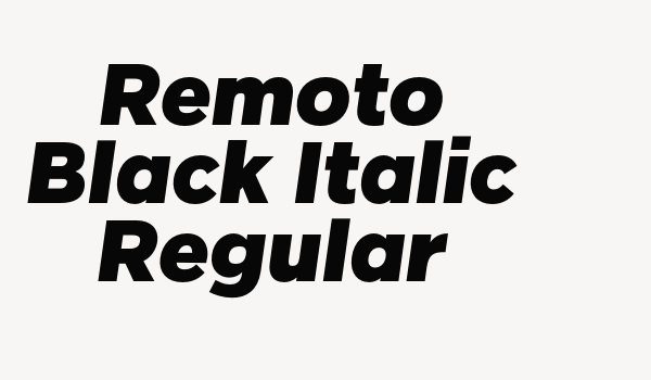 Remoto Black Italic Regular Font