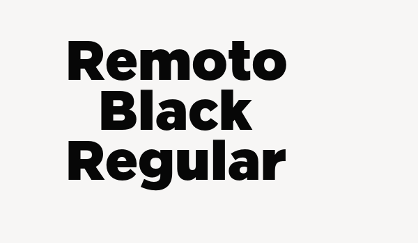 Remoto Black Regular Font