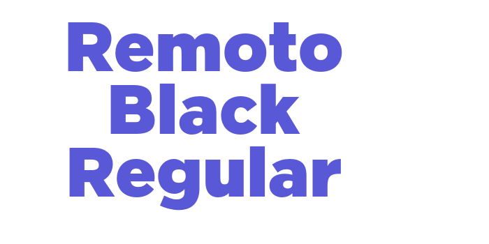 Remoto Black Regular Font