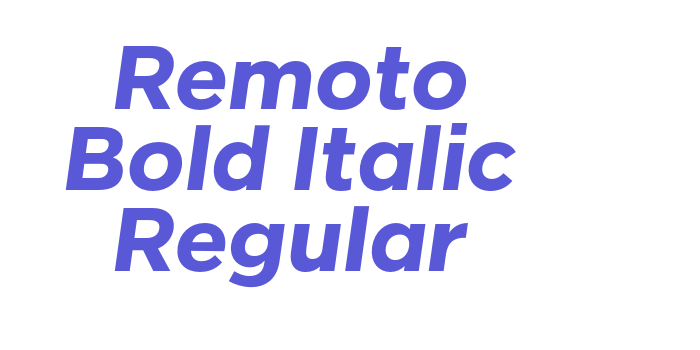 Remoto Bold Italic Regular Font Download