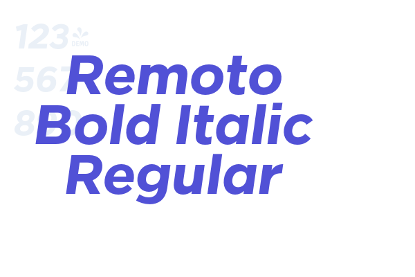 Remoto Bold Italic Regular