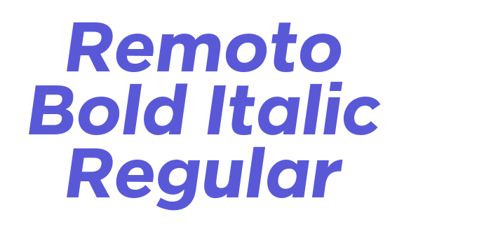 Remoto Bold Italic Regular Font