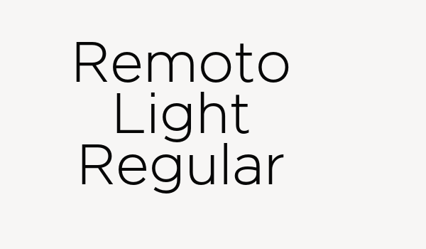 Remoto Light Regular Font