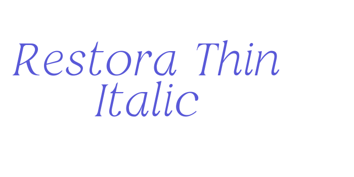 Restora Thin Italic Font Download