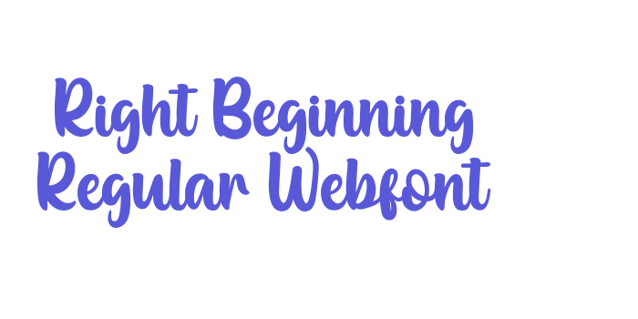 Right Beginning Regular Webfont Font Download