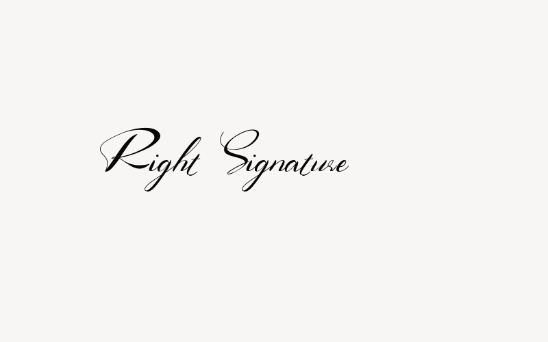 Right Signature Font