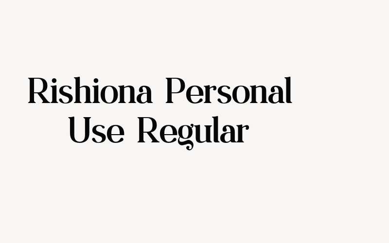 Rishiona Personal Use Regular Font