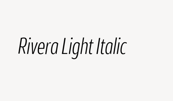 Rivera Light Italic Font