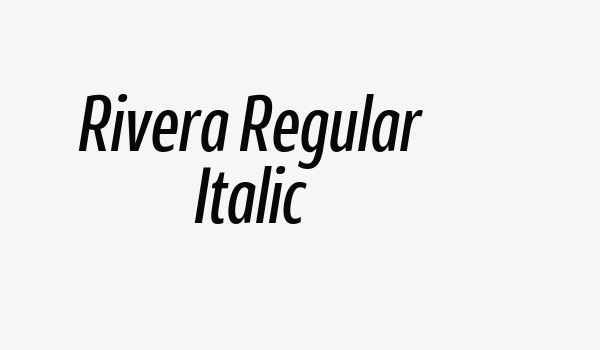 Rivera Regular Italic Font