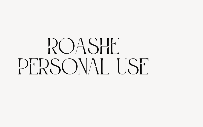 Roashe Personal Use Font