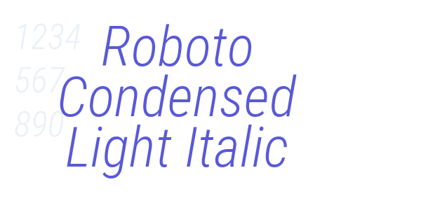 Roboto Condensed Light Italic font free