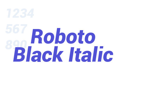 Roboto Black Italic Font Download