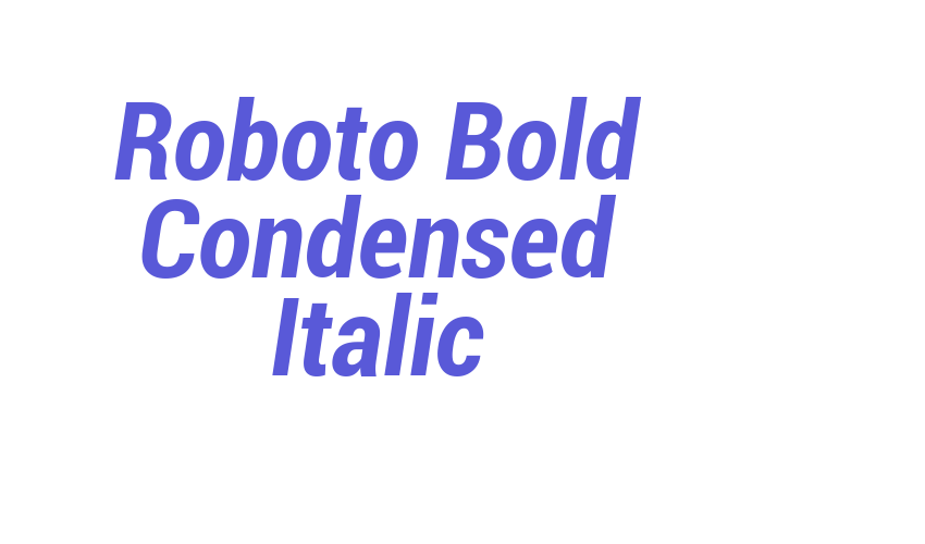 Roboto Bold Condensed Italic Font Download