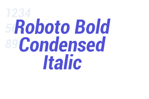 Roboto Bold Condensed Italic