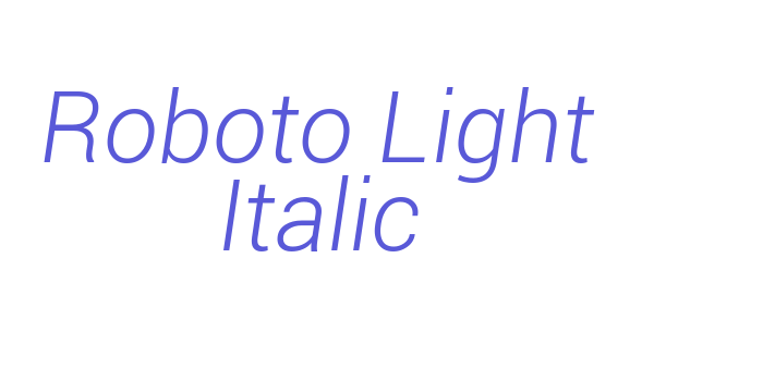 Roboto Light Italic Font Download